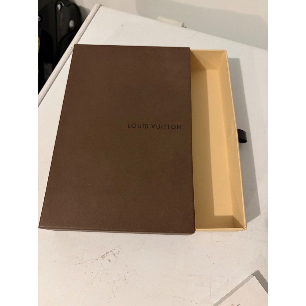 Louis Vuitton Brown Cream Sliding Drawer Gift Box 8x5.5x1.5 Small Leather Goods